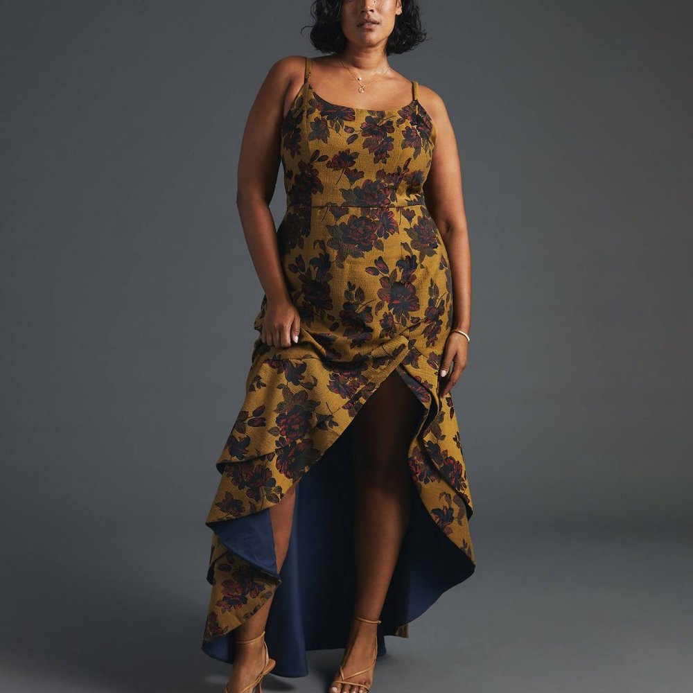 Anthropologie Floral Slip Maxi Dress